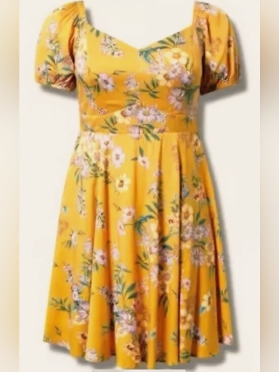 torrid Dresses & Skirts - torrid Gold Floral Sweetheart Midi Dress
